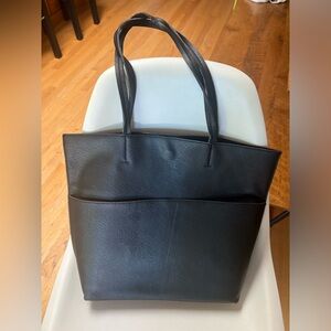 Faux leather tote